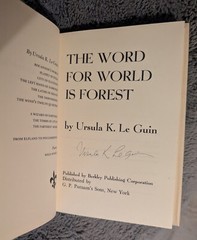 The Word for World is Forest Ursula K. Le Guin Signed First Edtion 1st Printing