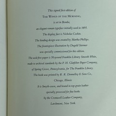 Franklin Library Signed First Ed Wings of the Morning 1990 Thomas Tryon Leather