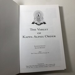 ’The Varlet of Kappa Alpha Order’ (11th edition, Second Revision 2008)