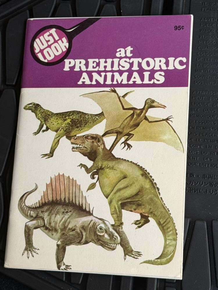 1970’s Paperback Just Look! prehistoric animals book Vintage
