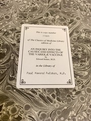Jenner CAUSES & EFFECT OF VARIOLAE VACCINAE Classic of Medicine 1978 Near Mint