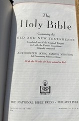 Holy Bible Concordance Red Letter KJV National Bible Press 1944