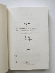 A Heartbreaking Work Of Staggering Genius By David Eggers (SIGNED/INSCRIBED, HC)