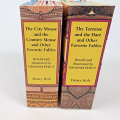 RARE 2 Box Sets 1993 MINI Aesop’s Fables Mouse Cat Fox Illustrated Graham Percy