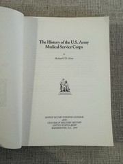 History of the U.S. Army Medical Service Corps 1996 Richard Ginn Military PB