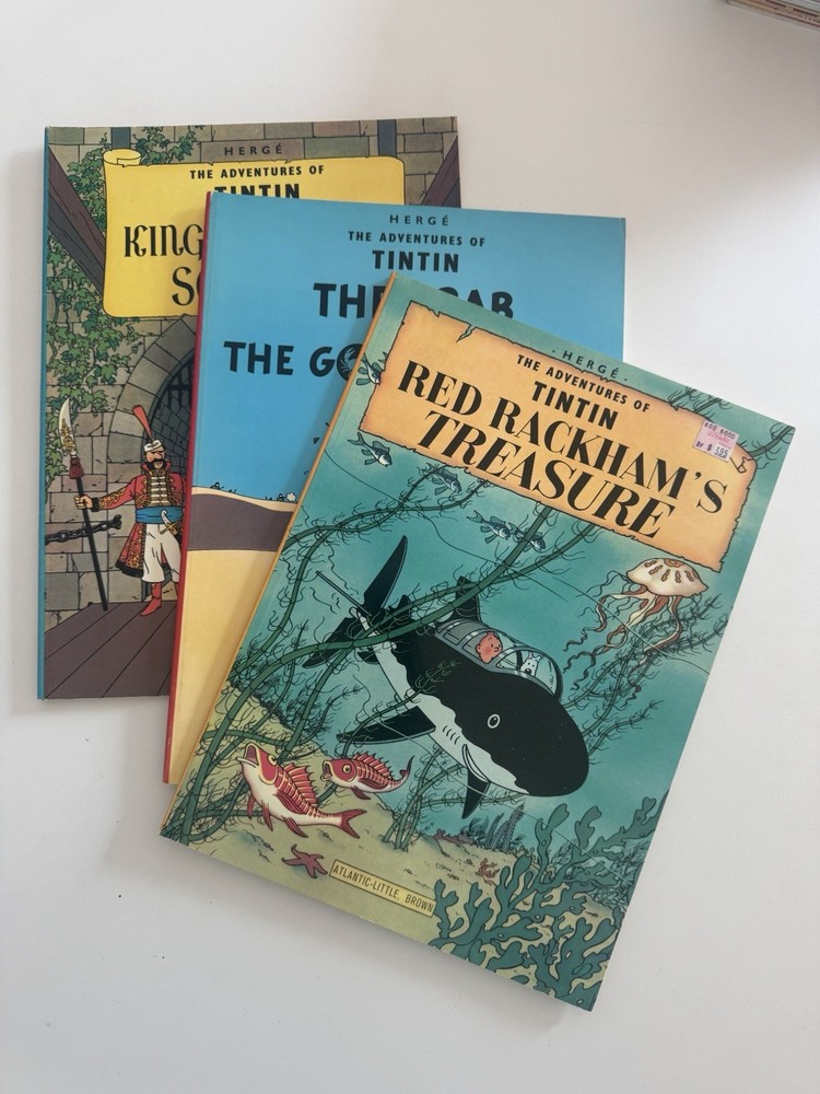 The Adventures of Tintin By HERGE – Lot of 3 Dif – Atlantic little Brown Edition