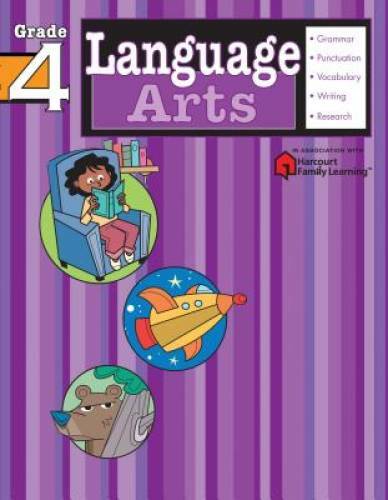 Language Arts: Grade 4 (Flash Kids Harcourt Family Learning) – Paperback – GOOD