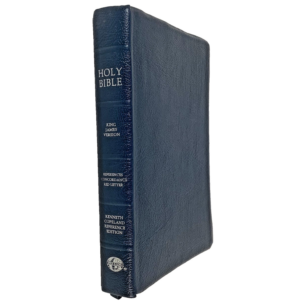Holy Bible Kenneth Copeland Reference Edition KJV Genuine Leather 1991 VG