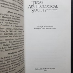 Vintage Texas Archeological Society-Volume 63 (1992 Trade Paperback)