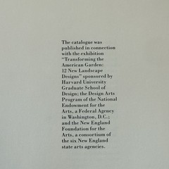 Transforming the American Garden: 12 New Landscape Designs Harvard PB 55 Pages