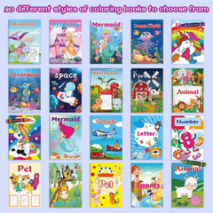 Kalysky 20Pack Coloring Books for Kids Ages 4-8 (5.1 X 7 Inch),Mini Coloring Boo