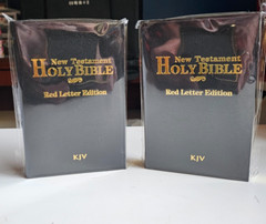 Black Leather Pocket Bible New Testament FAUX LEATHER Holy Bible 2 per Set