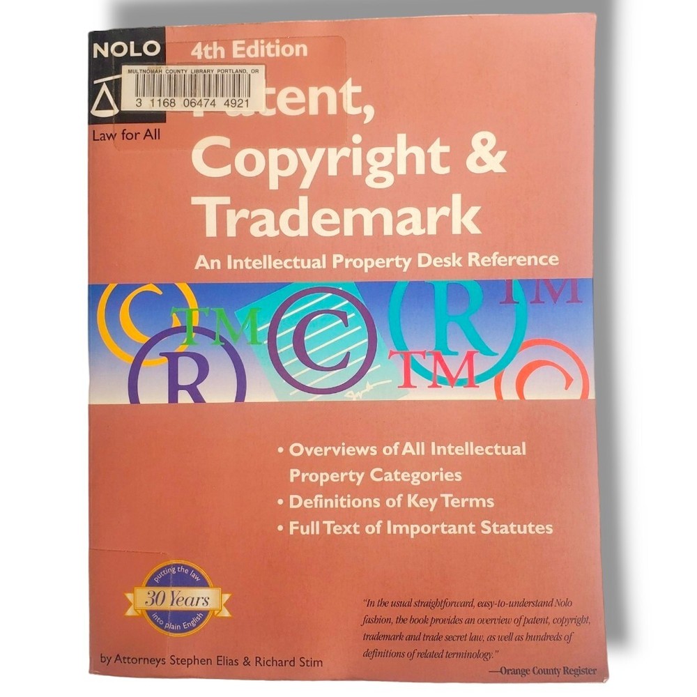 PATENT, COPYRIGHT & TRADEMARK (PATENT, COPYRIGHT & By Stephen Elias **Mint**
