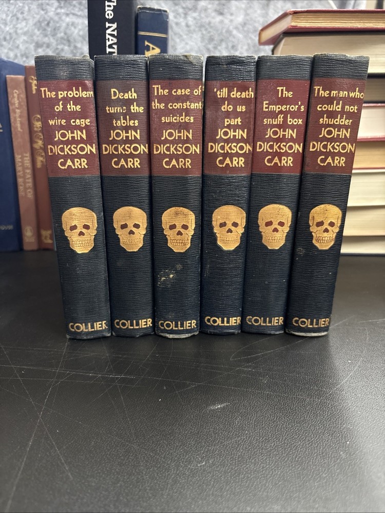 John Dickson Carr P.F. Collier Rare Vintage Skull Cover Edition Lot 1940’s HC