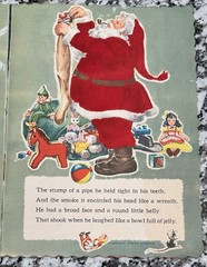 Vintage 1950’s The Night Before Christmas Flocked Cloth Book Florence Winship