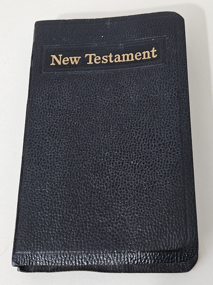 New Testament Pocket Size VTG Bible American Bible Society 1955 Xlnt. 2.75×4.5″