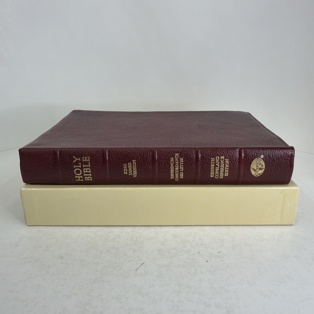 Kenneth Copeland Reference Ed. KJV Holy Bible Red Letter 1991 Genuine Leather
