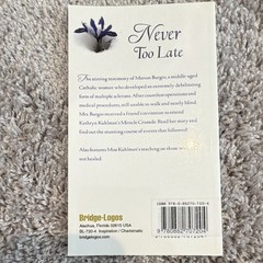 Kathryn Kuhlman – Never Too Late Mass Market PB 1994 Bridge-Logos (Religion)
