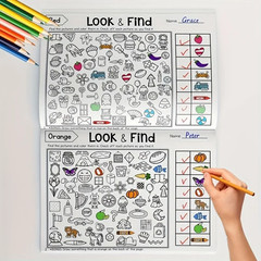 Kids Hidden Objects Coloring Book Find & Color Activity Puzzle Workbook