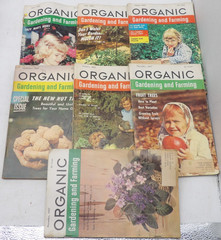 Lot of 7 Vintage Organic Gardening and Farming Magazines 1957 June-December