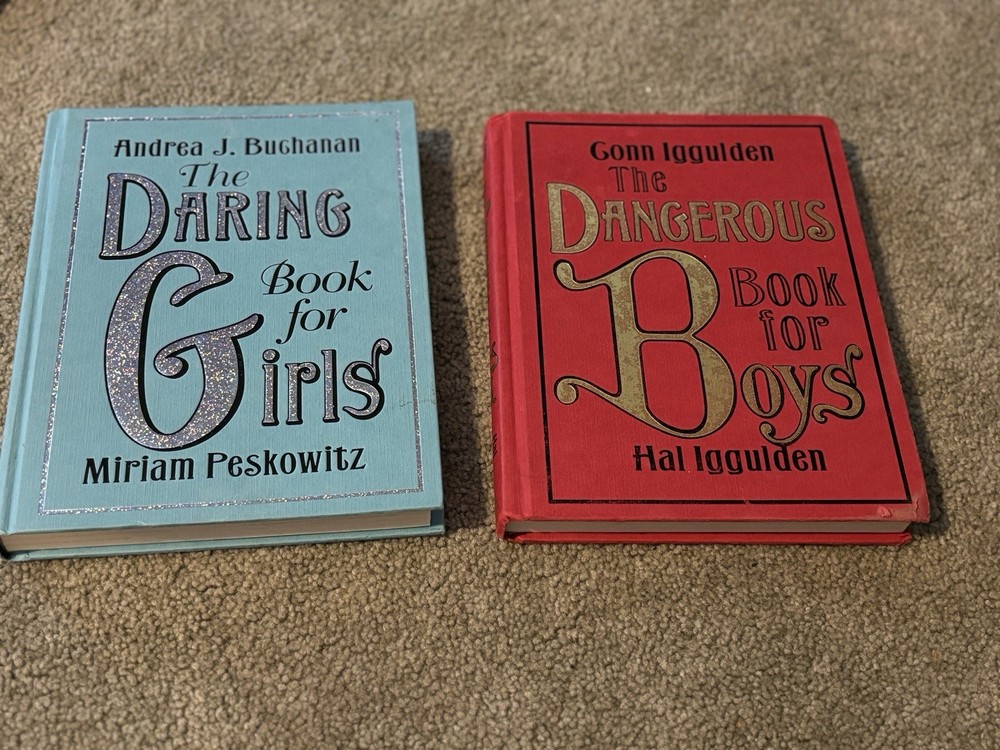 Lot of 2 DANGEROUS Book for BOYS and DARING Book for GIRLS Set, Hardcover Bundle