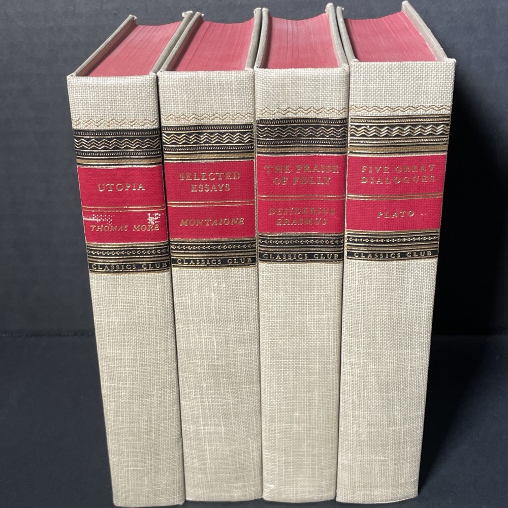 Classics Club Books Plato More Montaigne Erasmus Lot or 4
