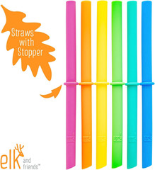 Adult & Kid’s Reusable Silicone Straws with Stopper for 8oz & 10oz Mason Jars or