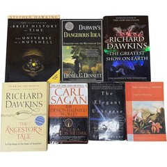 Science Evolution Book Lot Hawking Dawkins Sagan Darwin 7 Books Mixed Set Good