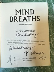 ALLEN GINSBERG Mind Breaths pb City Lights 1977 SIGNED