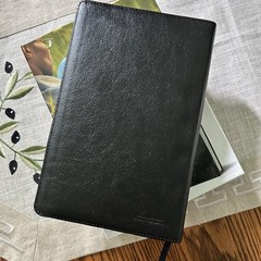 The Holy Bible King James Larger Print Black Italian Duo-Tone Zondervan Boxed