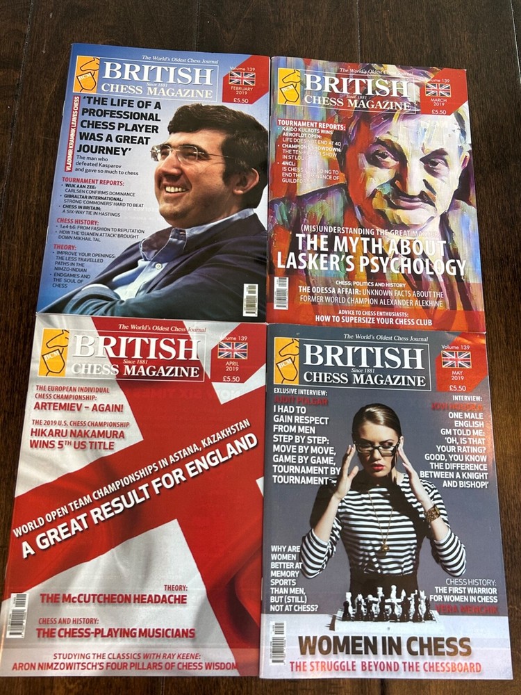 British Chess Magazines Feb-May 2019 Lot Of 4 New Publications!