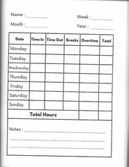 Weekly Time Tracking Book Becord, 110 Pages, New
