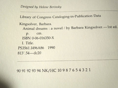Animal Dreams Signed by Barbara Kingsolver Hardcover Dust Jacket First Edition