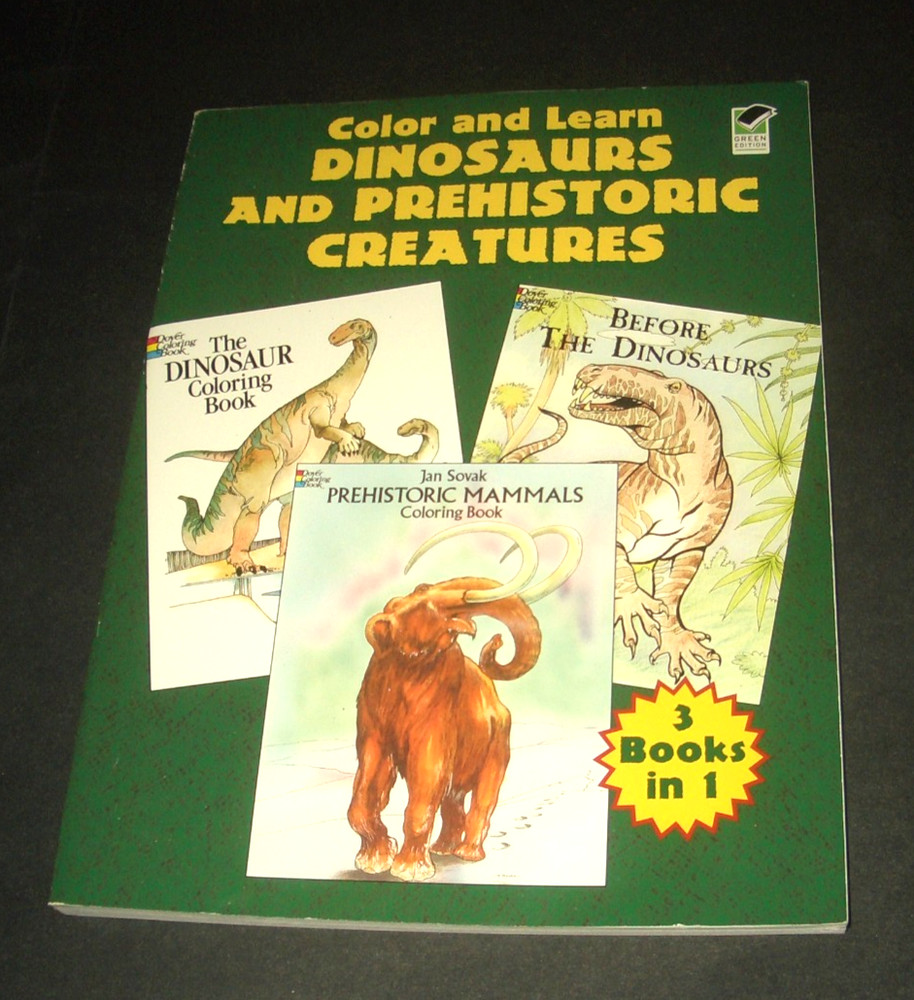 Dinosaurs + Prehistoric Creatures Gigantic Coloring & Learning Book-by DOVER