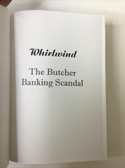 Whirlwind The Butcher Banking Scandal, Lea, HCDJ, Signed Jesse Barr