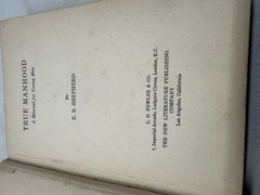 True Manhood Manual for Young Men Shepherd -White Cross 1889 Hardcover Stockham