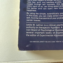 Self Hypnotism: The Technique And Its Use In Daily Living Leslie M. LeCron 1970