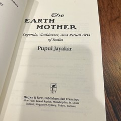 Earth Mother : Legends, Goddesses and Ritual Arts of India by Pupul Jayakar…
