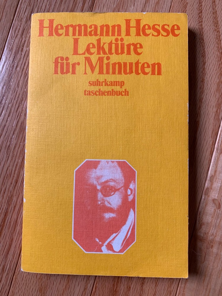 Vintage 1977 LEKTURE FUR MINUTEN: Suhrkamp Taschenbuch By Hermann Hesse BOOK