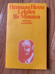 Vintage 1977 LEKTURE FUR MINUTEN: Suhrkamp Taschenbuch By Hermann Hesse BOOK