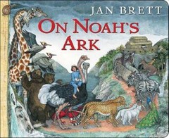 On Noah’s Ark – Board book By Jan Brett – GOOD