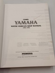 CLYMER W806 YAMAHA WATER VEHICLES SHOP MANUAL 1993-1996