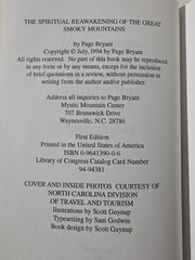 Spiritual Reawakening of the Great Smoky Mountains 1st Ed, Print by Page Bryant