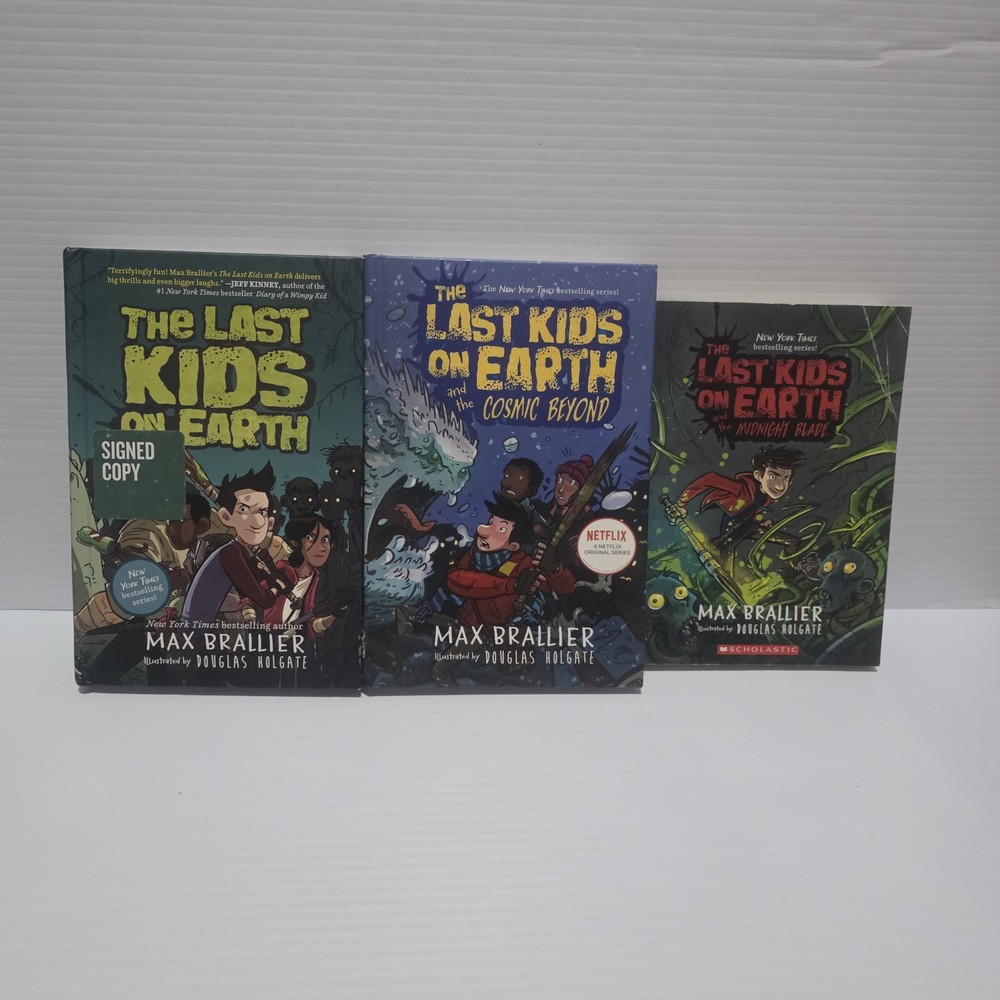 The Last Kids on Earth Book Set Lot of 3 Hardcover Vol 1 Signed Max Brallier