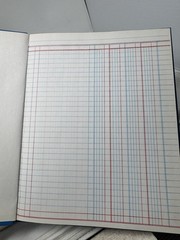 Central Hardcover Blue 4 Column Book 100 Pages 9 1/4” X 7 1/4” Made In USA Log