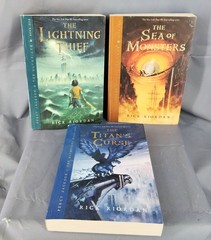 Rick Riordan Percy Jackson Olympians Books 1-3 Lightning Thief Sea Monsters Tita