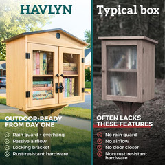 Little Library Box Outdoor Kit – Solid Wood Free Little Library with Metal Roof