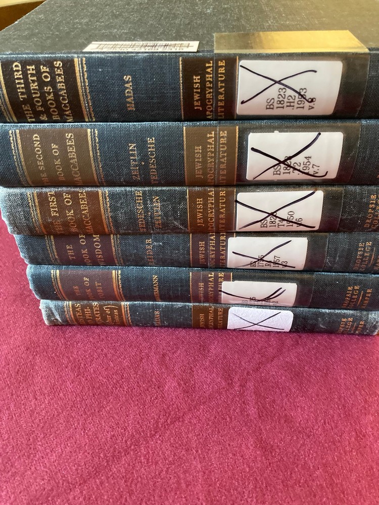 Jewish Apocryphal Literature (Dropsie College Ed.) 6 volumes – Ex-Library