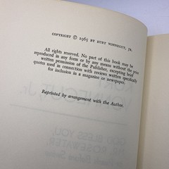 God Bless You, Mr. Rosewater Hardcover by Kurt Vonnegut Jr. Delacorte Press 1965