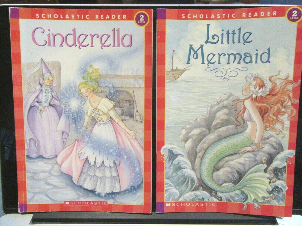Cinderella Little Mermaid Lot of 2 Scholastic Reader Level 2 Paperbacks Ages 4-8
